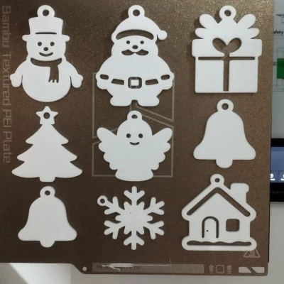 Bộ Đồ Trang Trí Giáng Sinh – 9 Món Đồ Trang Trí Lễ Hội Dễ Thương In 3D (Cây Thông, Ông Già Noel, Tuyết, Quà & Hơn Thế Nữa)