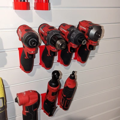 Giá đỡ dụng cụ & pin Slatwall cho Milwaukee M12