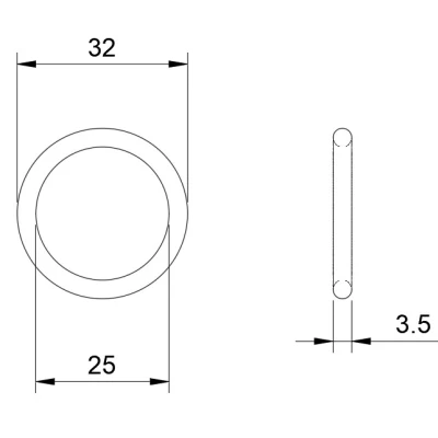Vòng đệm (O-Ring) Rộng 3.5mm - ID 25mm - OD 32mm
