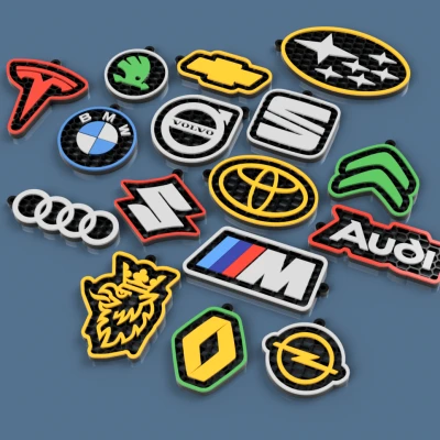 Móc khóa kiểu tổ ong có logo hãng xe. phần 1