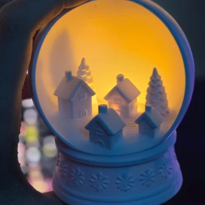 Mô hình 3D Quả Cầu Tuyết Làng Mùa Đông