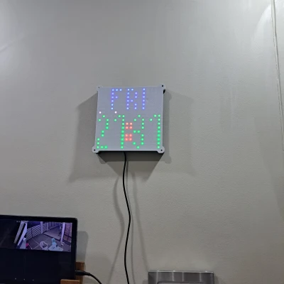 WisBlock RAK14012 - Đồng hồ treo tường ma trận 16x16 cập nhật giờ qua WiFi