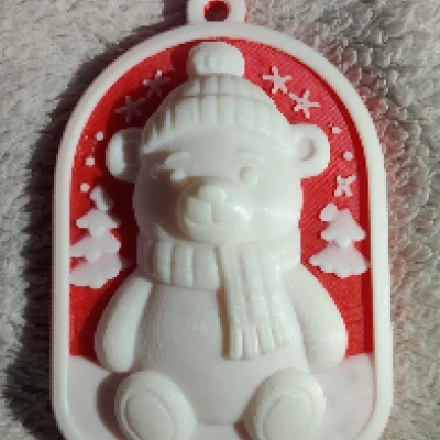 Móc Trang Trí Gấu Mùa Đông – STL Trang Trí Cây Thông Noel