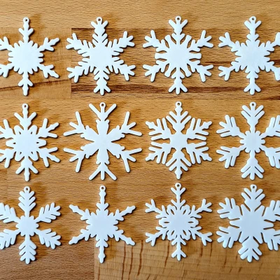 Vật Trang Trí Cây Thông Giáng Sinh Hoa Tuyết 2025 - Bộ Đầu Tiên