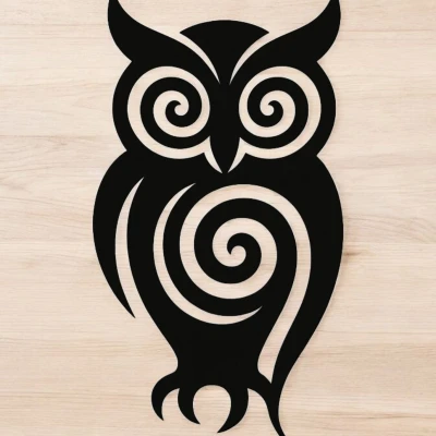 Trang trí tường – Cú tribal (dày 5 mm)