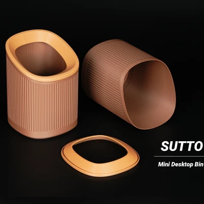 Thùng Rác Để Bàn SUTTO - Thiết Kế Gân