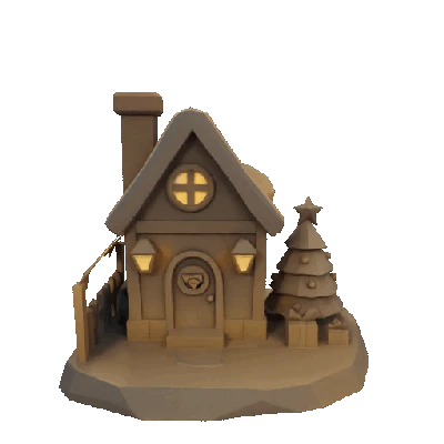 Mô Hình Nhà Giáng Sinh Low Poly