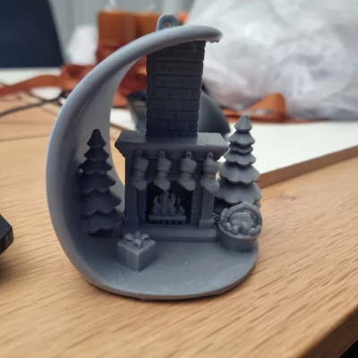 Mô hình trang trí lò sưởi Giáng Sinh