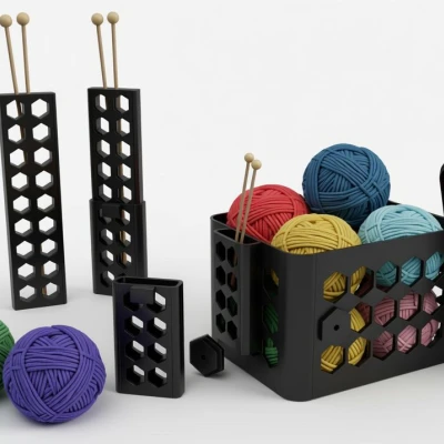 Hộp đựng len kiêm chỗ cắm kim đan