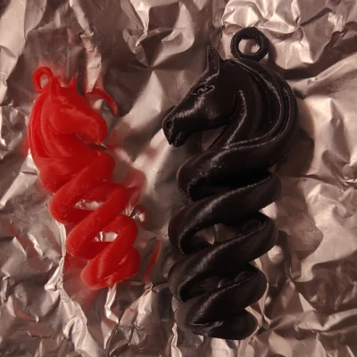 Mặt Dây Chuyền / Móc Khóa Hình Ngựa Xoắn Ốc – Mẫu In 3D Nghệ Thuật