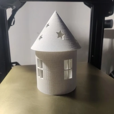 Chân Nến Giáng Sinh Hình Ngôi Nhà Cho Nến LED