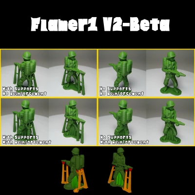 Quân Lính Lowpoly - Lính Đồ Chơi Bộ Binh Lính WW2 Phun Lửa Siêu Bền