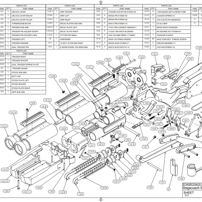 Súng Phóng Đạn Song Song Hai Nòng Kiểu Stagecoach