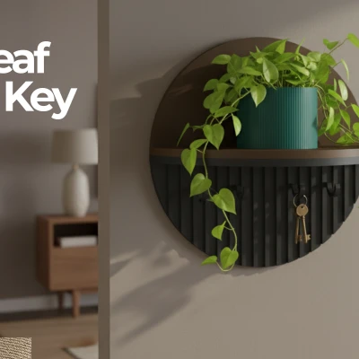 Chân Móc Chìa Khóa Hình Lá & Chìa Khóa Treo Tường