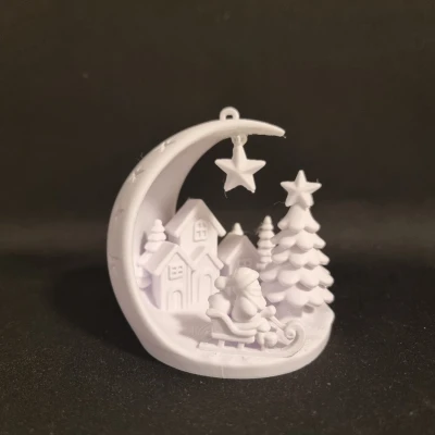 Cảnh Làng Mạc Mùa Đông Của Ông Già Noel - Vật Trang Trí Cây Thông Noel