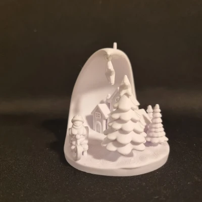 Cảnh Làng Mạc Mùa Đông Của Ông Già Noel - Vật Trang Trí Cây Thông Noel