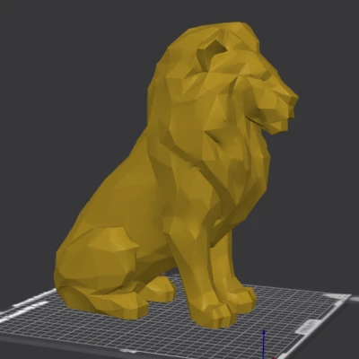 Sư Tử Hoàng Gia Low-Poly – Phiên Bản Để Bàn