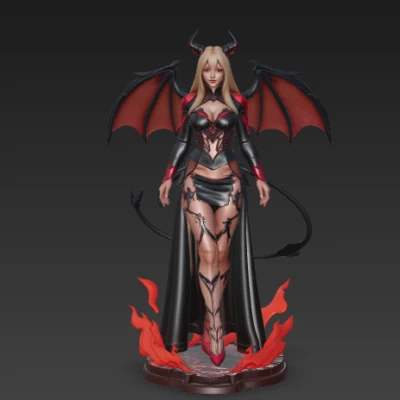 Nữ Hoàng Quỷ - Mô Hình Succubus Fantasy In 3D Có Cánh và Lửa