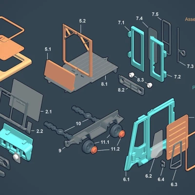 Xe Van Heo Tiết Kiệm Lắp Ráp 3D