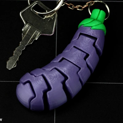 Móc khóa Cà tím dẻo