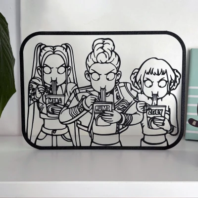 Trang Trí Tường K-Pop Demon Hunters Ăn Mì Ramen