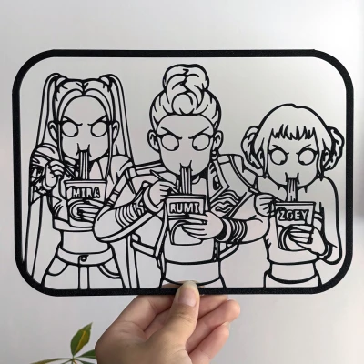 Trang Trí Tường K-Pop Demon Hunters Ăn Mì Ramen