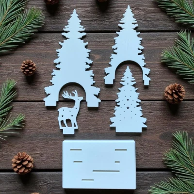 Mô Hình Trang Trí Giáng Sinh Có Chân Nến Đèn LED