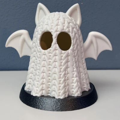 Giá Đỡ Nến LED Ma Sò Len "Spooky Knit Ghost" Cho Halloween