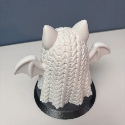 Giá Đỡ Nến LED Ma Sò Len "Spooky Knit Ghost" Cho Halloween