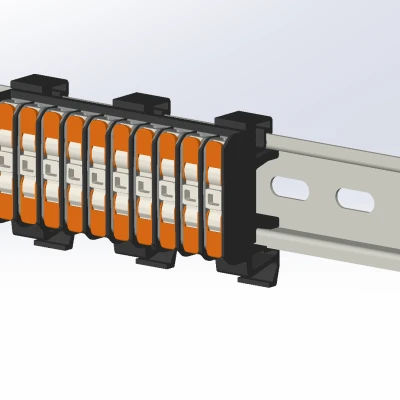 Đế Gắn Ray DIN Cho Đầu Nối WAGO 221 Tự In 3D