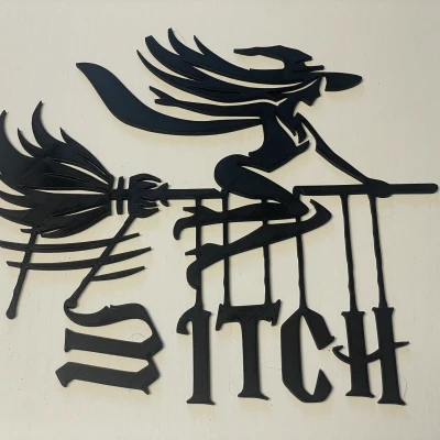 Bảng hiệu 'oups - (W)itch' vui nhộn cho Halloween