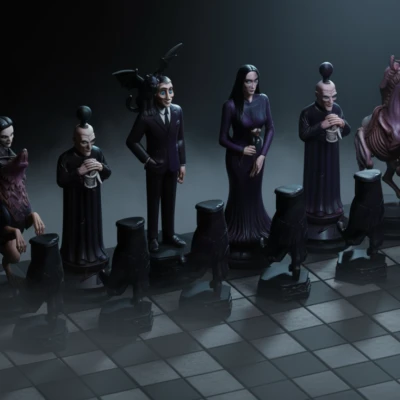 Bộ Cờ Vua Gia Đình Addams - Quân Cờ Gothic