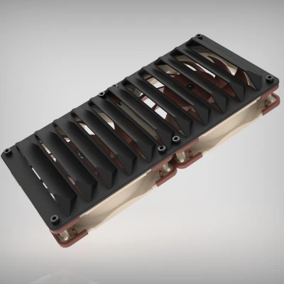 Lưới Chắn Quạt 240mm Dạng Lam Gió Góc Cạnh