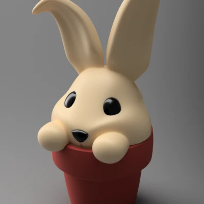 Chậu Thỏ Con - Đơn và Đa vật liệu