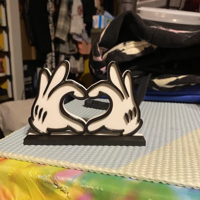 Móc Khóa Trái Tim Bàn Tay Chuột Mickey