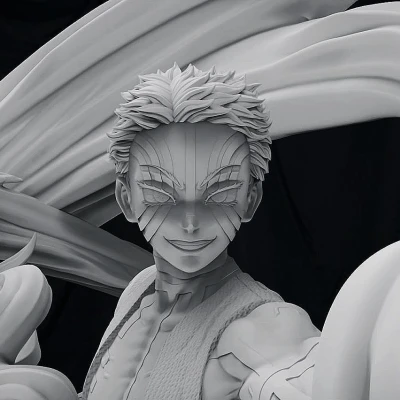 Mô Hình 3D Akaza - Demon Slayer