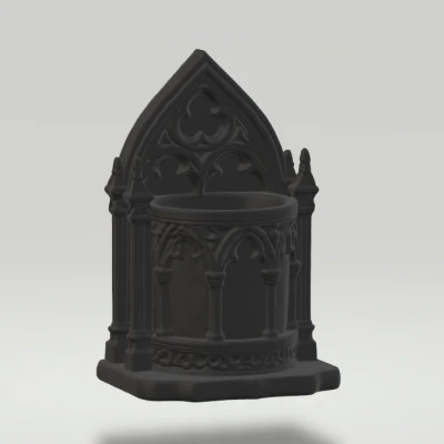 Hộp Đựng Bút Phong Cách Gothic – Phụ Kiện Để Bàn In 3D