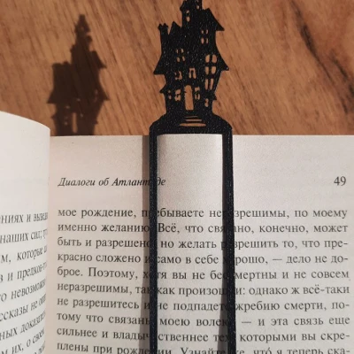Bookmark Nhà Ma - Con Dấu Sách Phong Cách Gothic In 3D
