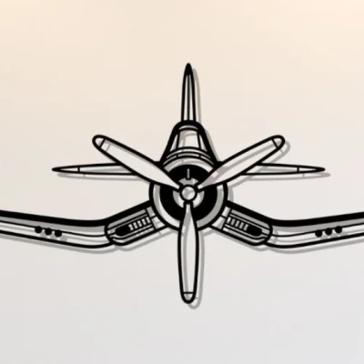 Nghệ Thuật Treo Tường Máy Bay Chance Vought F4U Corsair Mặt Trước