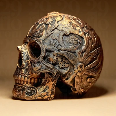 Hộp Sọ "Ornamental Dia Dos Muertos" Trang Trí