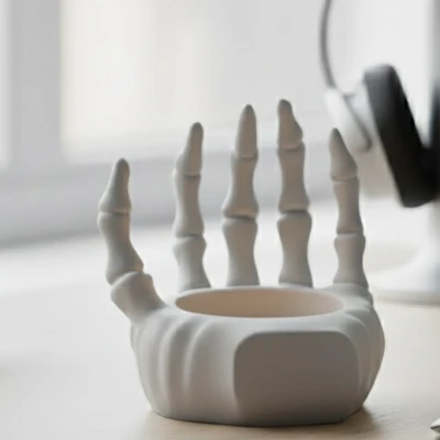 Chậu Cây / Chân Nến Tay Bộ Xương