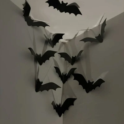 Trang Trí Tường Halloween Hình Dơi - Dơi Origami