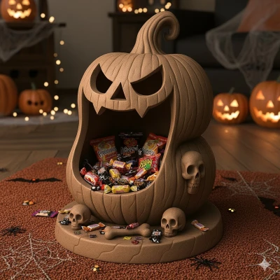 Mô hình in 3D Hộp Kẹo Bí Ngô Halloween