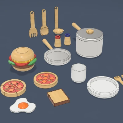 Bộ Đồ Chơi Bếp Ăn Cho Trẻ Em – Mẫu In 3D