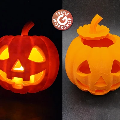 Chân nến LED Jack-o'-Lantern Cổ Điển có Nắp