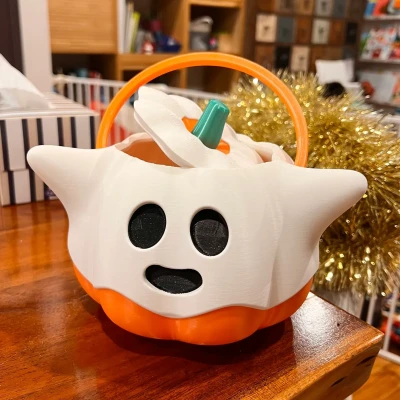 Thùng Đựng Halloween Bí Ngô Ma V2