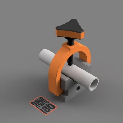 Khối V có kẹp, Núm vặn ren M8 - Prisma Officina