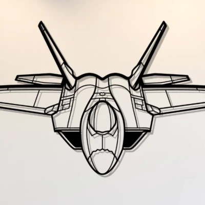 Nghệ Thuật Treo Tường F-22 Raptor Góc Cạnh