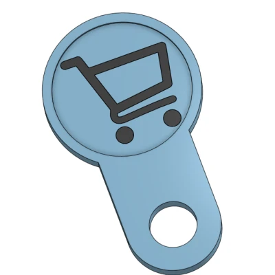 Móc khóa đồng xu Euro xe đẩy mua sắm