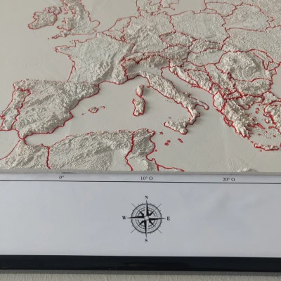 Bản Đồ Địa Hình Châu Âu Nổi 3D